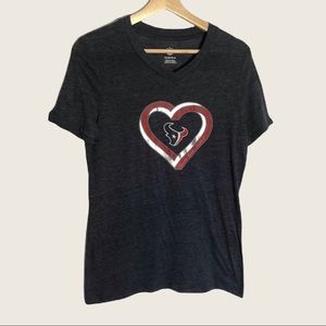 4/$25 Houston Texans navy blue heart graphic t shirt